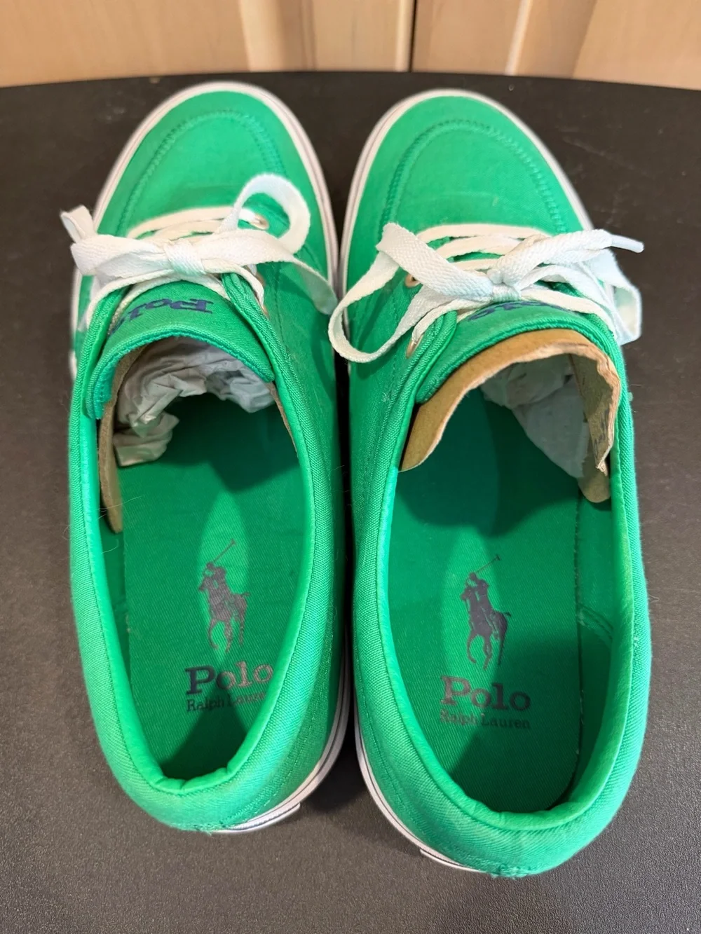 Polo Ralph Lauren Green Canvas Deck Shoes Size 9.5